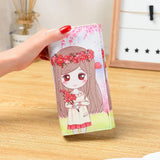 Creative Cartoon Girl Printed Long Wallet PU Leather Clutch