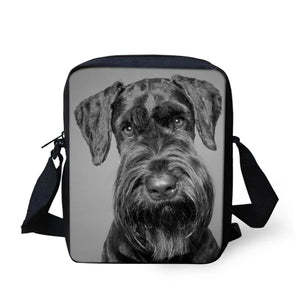 Personalized 3D Animal Schnauzer Print Mini Messenger Bag