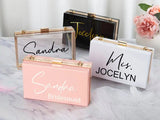 Personalized Acrylic Clutch Bridesmaid Bag Bride Gift