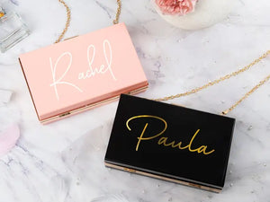 Personalized Acrylic Clutch Bridesmaid Bag Bride Gift