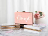 Personalized Acrylic Clutch Bridesmaid Bag Bride Gift