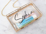 Personalized Acrylic Clutch Bridesmaid Bag Bride Gift