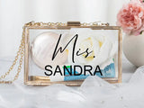 Personalized Acrylic Clutch Bridesmaid Bag Bride Gift