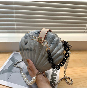 Acrylic Shell Bag Shoulder Chain Box Messenger Bag