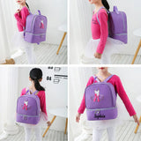 Personalized Ballet Dance Backpack for Little Girl Ballerina Purple Bag