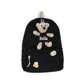 Personalized Bear Backpack Green Travel Schoolbag