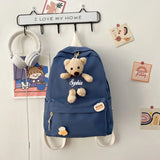 Personalized Bear Backpack Green Travel Schoolbag