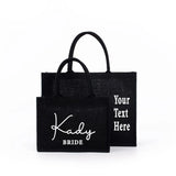 Personalized Bridesmaid Large Beach Bag Burlap Shopping Bags