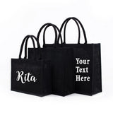 Personalized Bridesmaid Large Beach Bag Burlap Shopping Bags