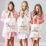 Personalized Bridesmaid Tote Bag Maid of Honor Name Handbag Wedding Shoulder Bag