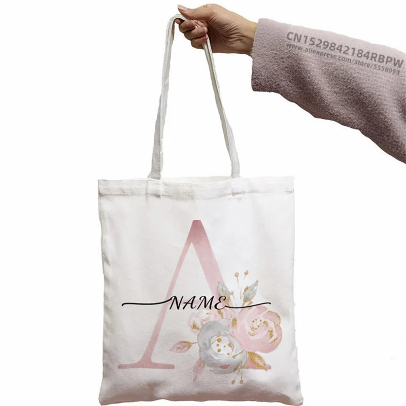 Personalized Bridesmaid Tote Bag Maid of Honor Name Handbag Wedding Shoulder Bag