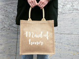 Personalized Burlap Tote Bag - Bride Beach Tote Bag - Bridesmaid Gift