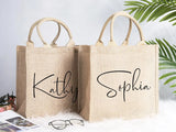 Personalized Burlap Tote Bag - Bride Beach Tote Bag - Bridesmaid Gift