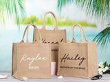 Personalized Burlap Tote Bag - Bride Beach Tote Bag - Bridesmaid Gift