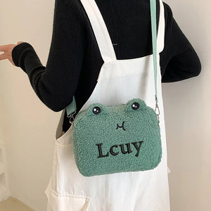 Personalized Cartoon Plush Bag Embroidered Name Shoulder Bag