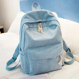 Personalized Corduroy Backpacks - Embroidered - Navy/Khaki/Gary - Large