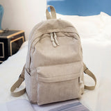 Personalized Corduroy Backpacks - Embroidered - Navy/Khaki/Gary - Large