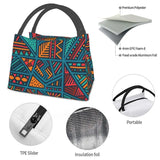 African Pattern Lunch Bag Insulated Cooler Office Travel Lunchbox