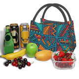 African Pattern Lunch Bag Insulated Cooler Office Travel Lunchbox
