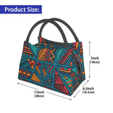 African Pattern Lunch Bag Insulated Cooler Office Travel Lunchbox