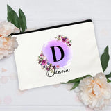 Personalized Flower with Name Makeup Bags Bridesmaid Bag Mother Wedding Birthday