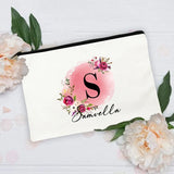 Personalized Flower with Name Makeup Bags Bridesmaid Bag Mother Wedding Birthday