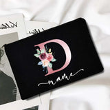 Personalized Name Letter Print Makeup Bag Organizer Wash Storage Pouch