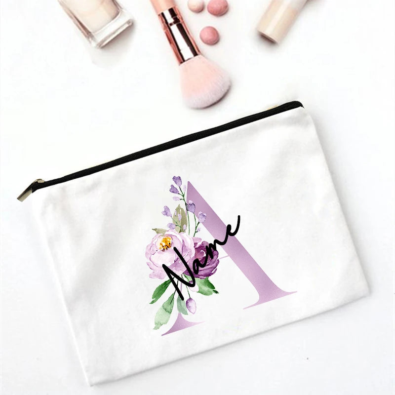 Custom Name Makeup Bag for Bridesmaid Gift