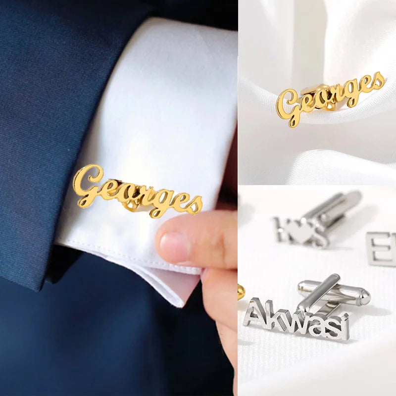 Custom Wedding Date Cufflinks for Men - Personalized Gentleman Shirt Accessory