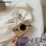 Camera Shape Clutch Nubuck Shoulder Bag Mini Messenger Bag Purse