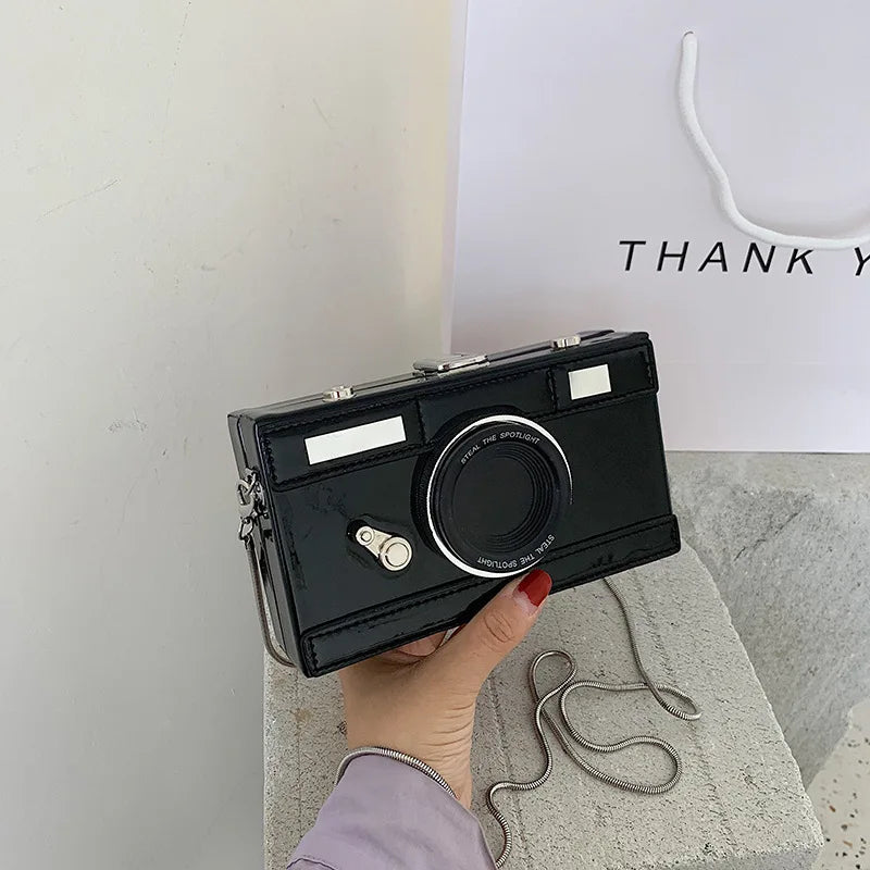 Camera Shape Clutch Nubuck Shoulder Bag Mini Messenger Bag Purse