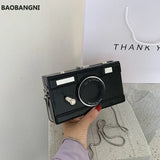 Camera Shape Clutch Nubuck Shoulder Bag Mini Messenger Bag Purse