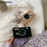 Camera Shape Clutch Nubuck Shoulder Bag Mini Messenger Bag Purse