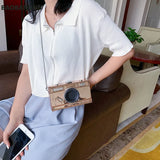 Camera Shape Clutch Nubuck Shoulder Bag Mini Messenger Bag Purse