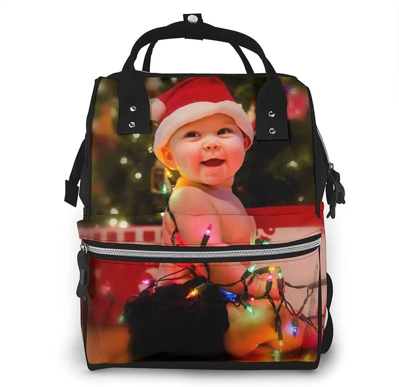 Custom Diaper Backpack with Picture/Text - Waterproof Mummy Backpack for Mom