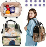 Custom Diaper Backpack with Picture/Text - Waterproof Mummy Backpack for Mom