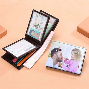 Personalized Double Photo Men Wallet - Two Pictures Gift for Him
