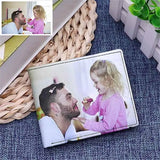Personalized Double Photo Men Wallet - Two Pictures Gift for Him