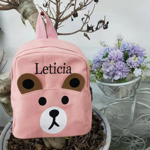 Personalized Child Backpack Name School Nursery Bag Kids Teddy Backpack