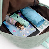 Custom Embroidered Corduroy Travel Bag Student Backpack