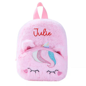 Personalized Unicorn Embroidered Name School Bag Girls Backpack