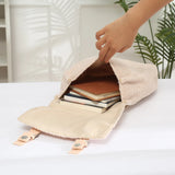 Embroidered Lambs Fleece Backpack for Women