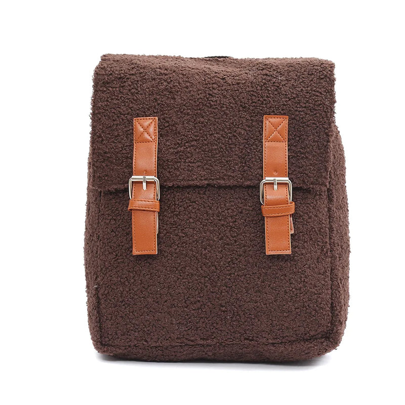 Embroidered Lambs Fleece Backpack for Women