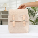 Embroidered Lambs Fleece Backpack for Women