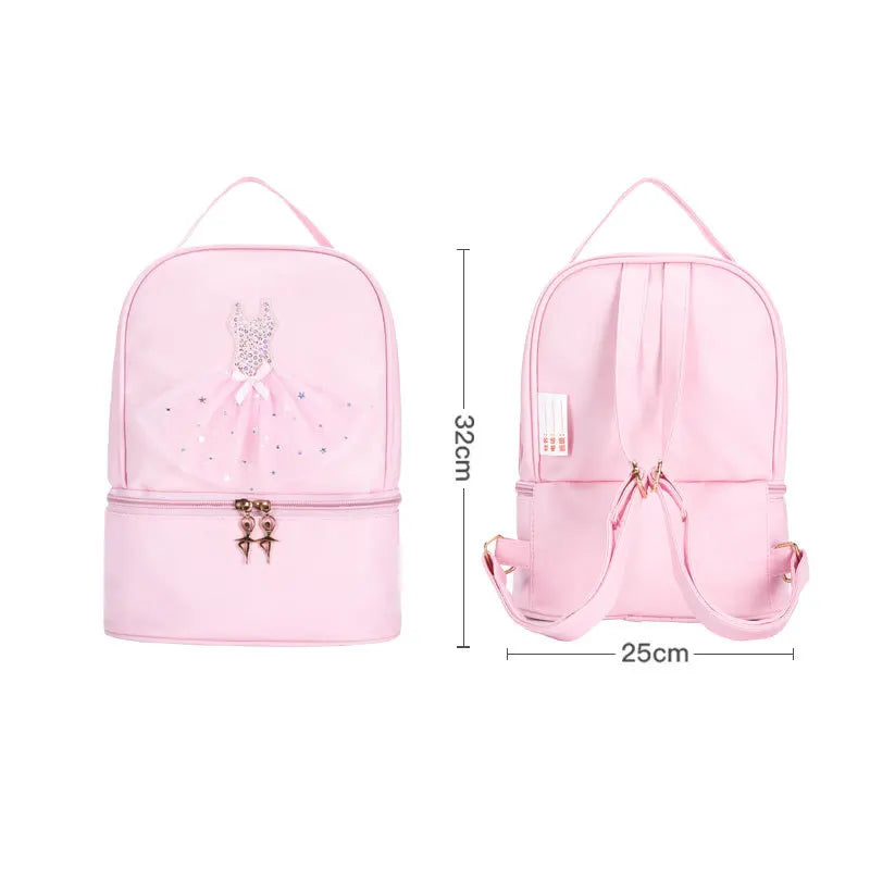 Kids Dance BackBag Ballerina Pink Duffel for Ballet Class