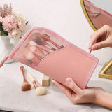 Personalized Embroidery Makeup Brush Holder Stand-up Cosmetic Bag
