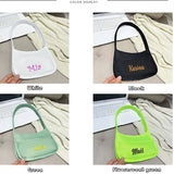Personalized Embroidery Messenger Bag Women's Literary Bag