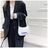 Personalized Embroidery Messenger Bag Women's Literary Bag
