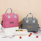 Personalized Embroidery Insulated Lunch Bag Waterproof Lightweight High Capacity