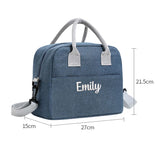Personalized Embroidery Insulated Lunch Bag Waterproof Lightweight High Capacity